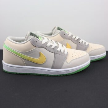 Unisex Low-Top Sneakers in Misty Gray and Green | Lightweight Street Style Casual Shoes