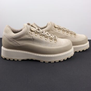 Beige Suede Outdoor Shoes – Low-Top Trekking Style Platform Sneakers