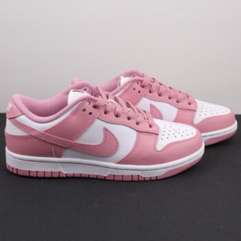 Pink and White Low-Top Sneakers – Women’s Casual Retro Streetwear Shoes