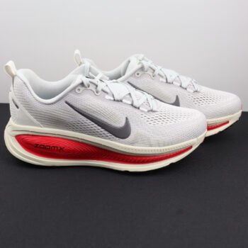 Lightweight Cushion Running Shoes – White & Red Zoom Foam Trainers